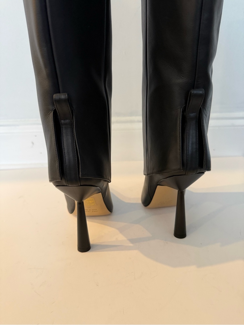 Vero Cuoio Black Over-the-Knee Pointed Stiletto Boots - Picture 4 of 9